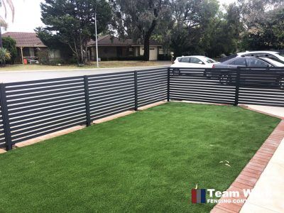 Powder Coated Grey Aluminium Slat Fencing Installation in Duncraig, WA