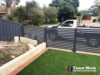 Grey Powder Coated Aluminium Slat Fencing Installation in Perth, WA