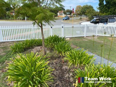 White DIY PVC Picket Fence Perth