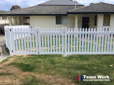 White PVC Picket Fence Perth DIY