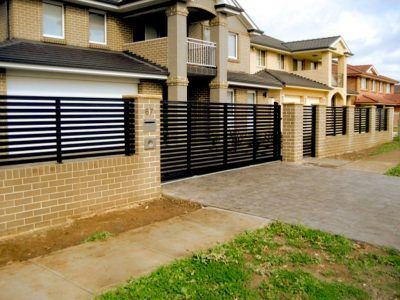 Black Aluminium Slat Fence and Gate