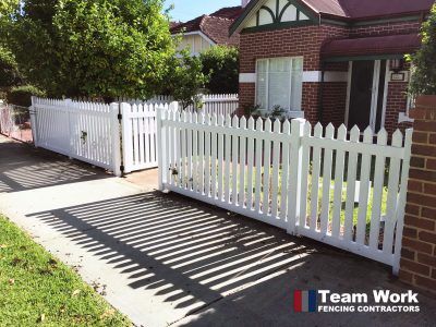 Modern White PVC Fencing and Gate Installation Perth