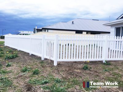 Modern PVC White Picket Fencing Installation Perth