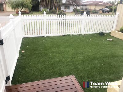 White New English PVC Fencing by Team Work Fencing Perth
