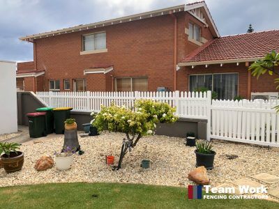 New English Flat PVC Picket Fence Installation Perth