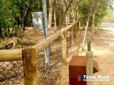 Post and rail with chain link fence Perth
