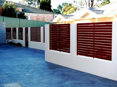 Red Horizontal EZI Aluminium Slat Fence Perth