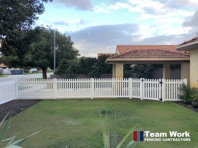New English Flat PVC Picket Fence Bedford WA