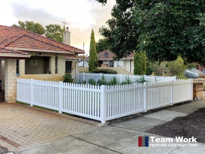 New English Flat PVC Picket Fencing Bedford WA
